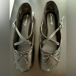 Circus by Sam Edelman Zuri Black Leather Ballet Flat Women SZ 9M/40